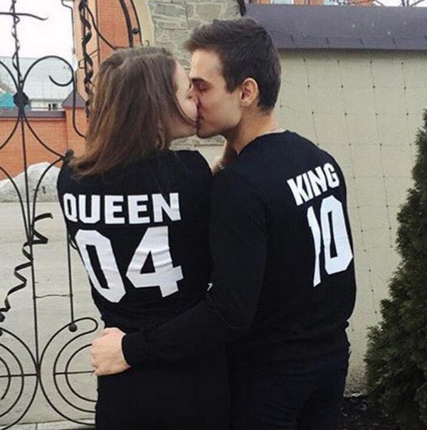 Euro Hot Selling Letter Long Sleeve Couple Sweatshirts