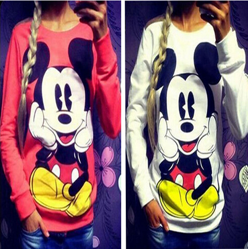 Hot Selling Cartoon Print Loose Women T Shirts Tops