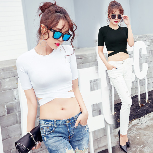 Sexy O Neck Women Crop Top