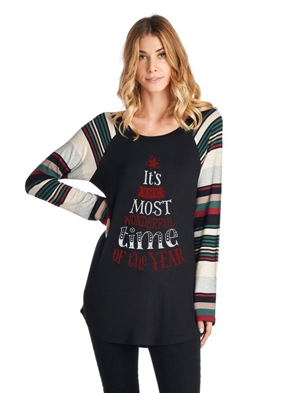 Stylish Crew Neck Loose Pullover Women Tee