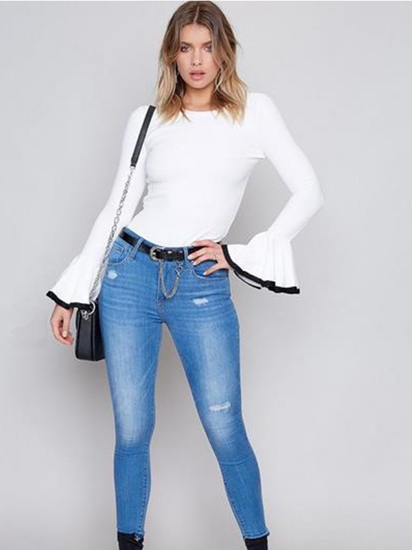 Easy Match Crew Neck Flare Sleeve Sweater