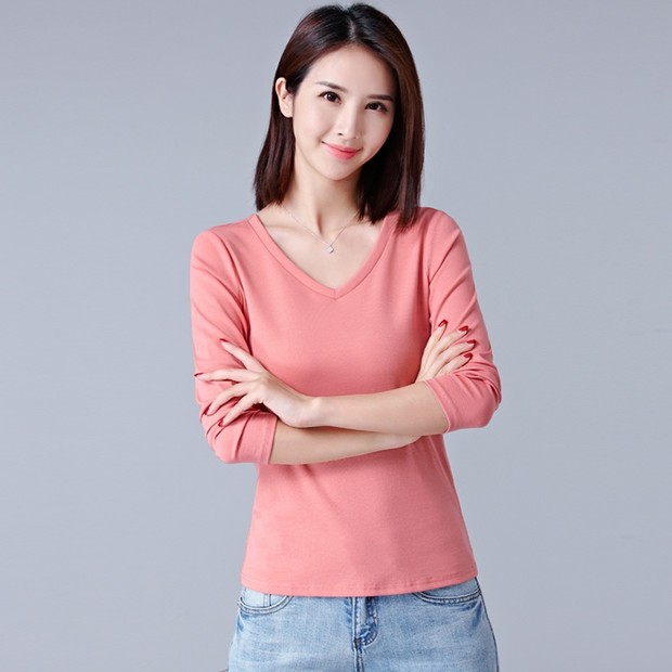 Fashion V Neck Hollow Out Solid Shirt