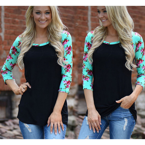 Green Flower Sleeve Regular Fit T-shirt