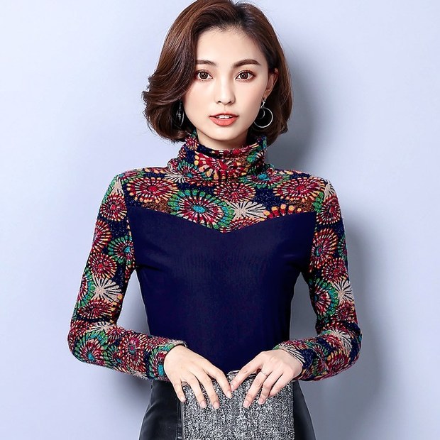 Vintage Style Patchwork Flower Printing Shirt