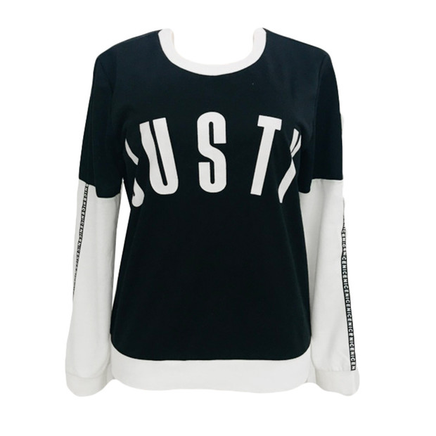 Color Block Letter Printed Women T Shirt