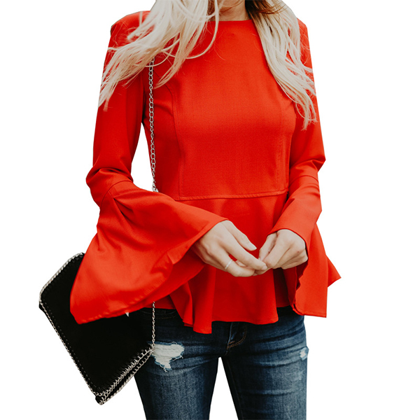 Flare Sleeve Slim Fit Woman T-shirt